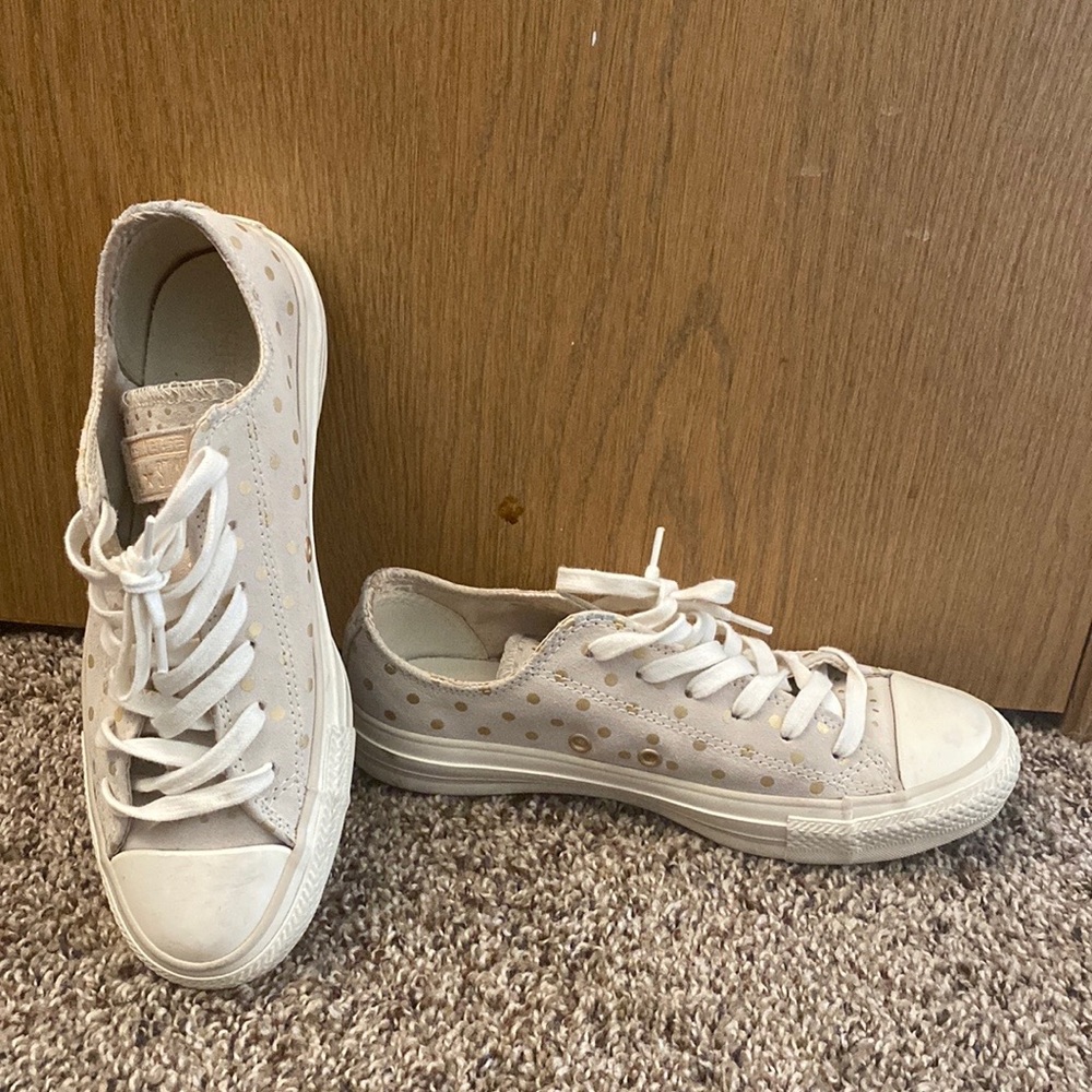 Low Top Cream and Gold Converse